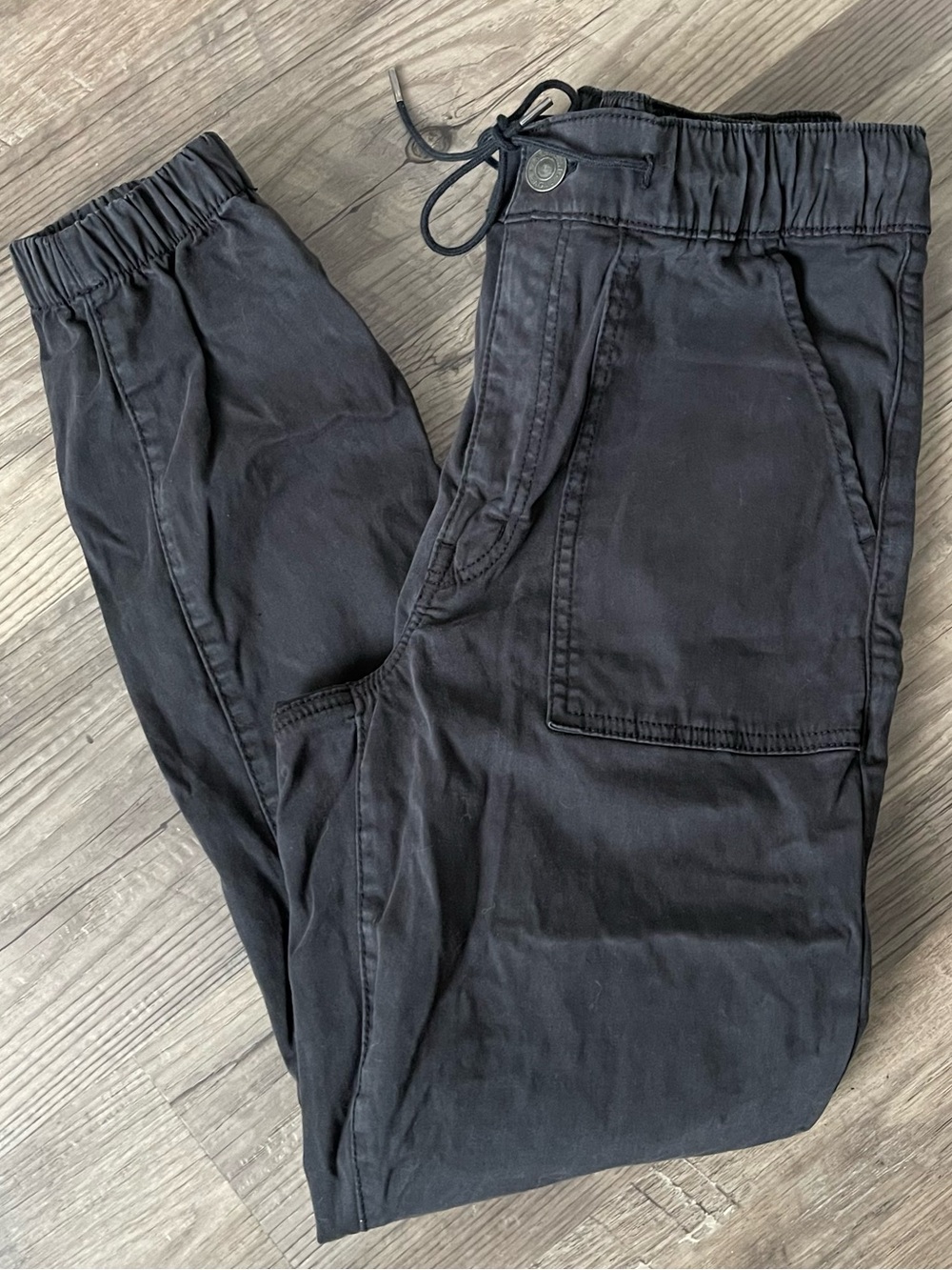 American Eagle Black Cargo Jogger Pants Super Stretch Utility Pants Size 12